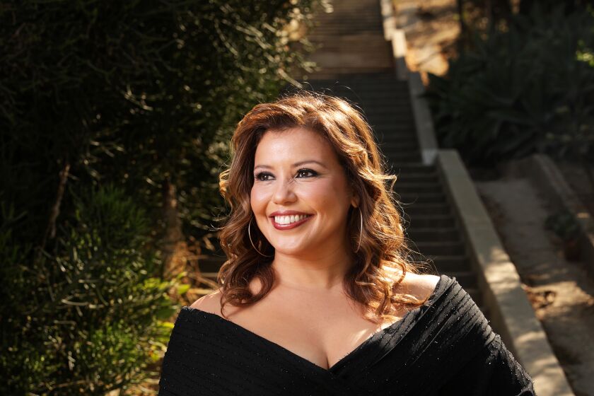 Actress Justina Machado is photographed at the Mattachine Steps in Silverlake.