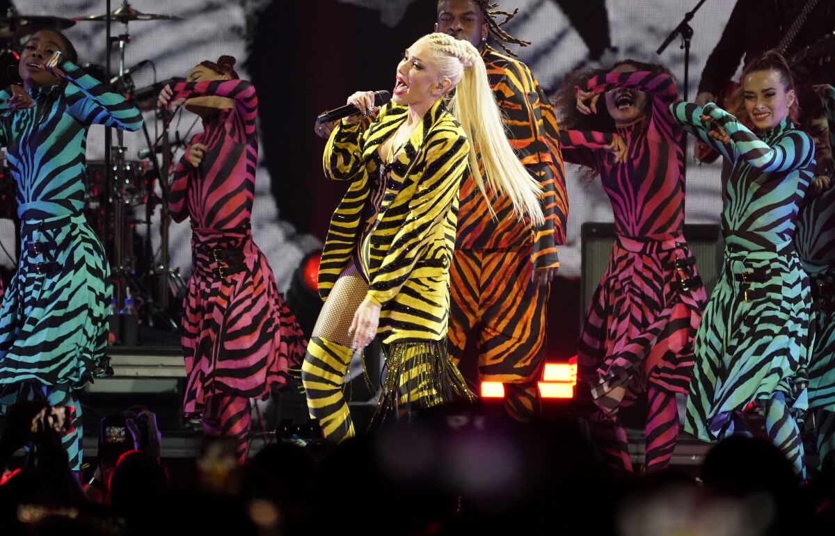Gwen Stefani, Feb. 11, 2022, at Crypto.com Arena in Los Angeles.