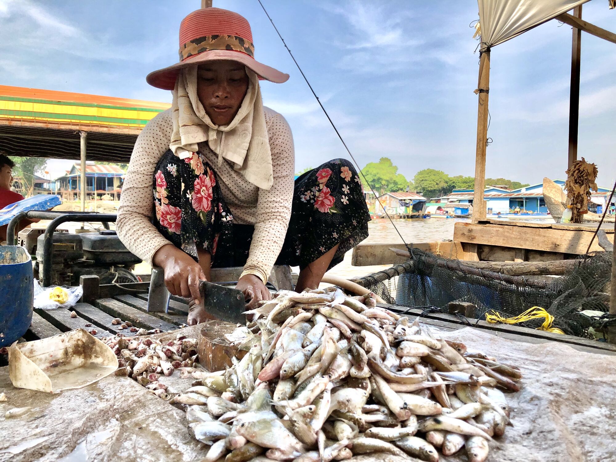 Fisherwoman in Phat Sanday Cambodia