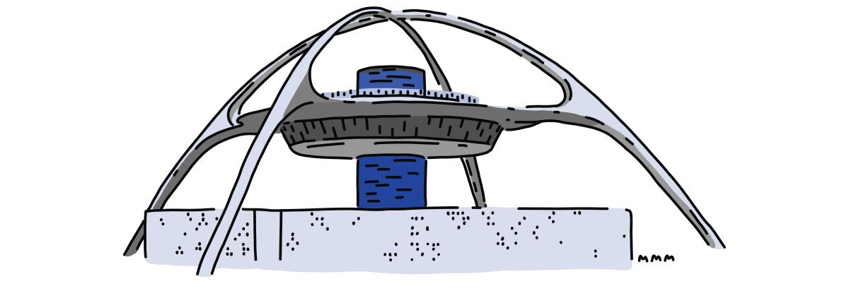 Illustration of the LAX Theme Building