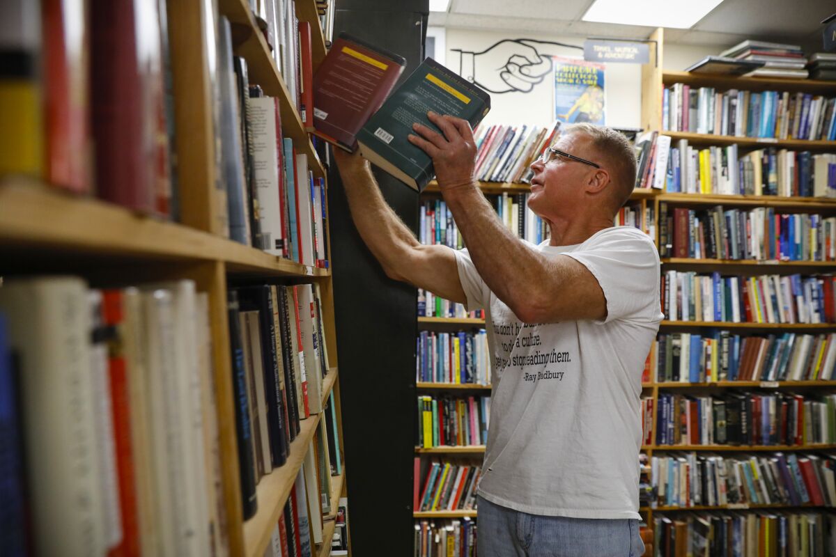 Craig Maxwell is the owner of Maxwell's House of Book on La Mesa Blvd, in downtown La Mesa.