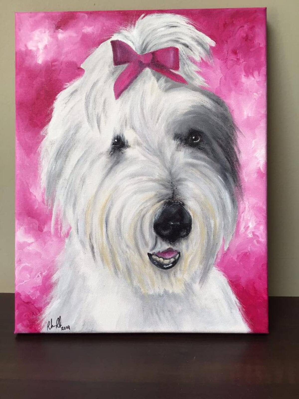 A painting of Coco by Rebecca Reeb, commissioned by Suzanne Allison.