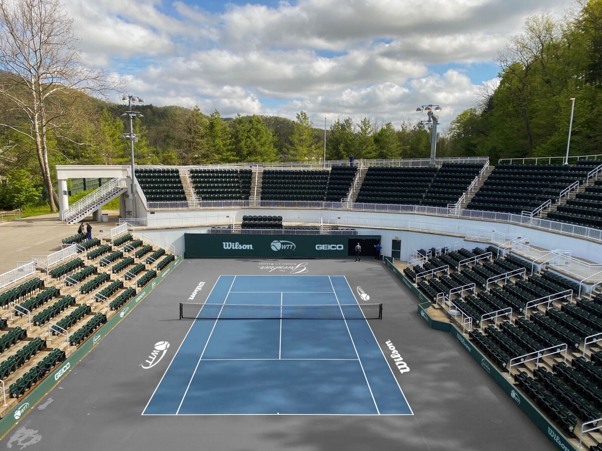 Center court at Creekside, The Greenbrier