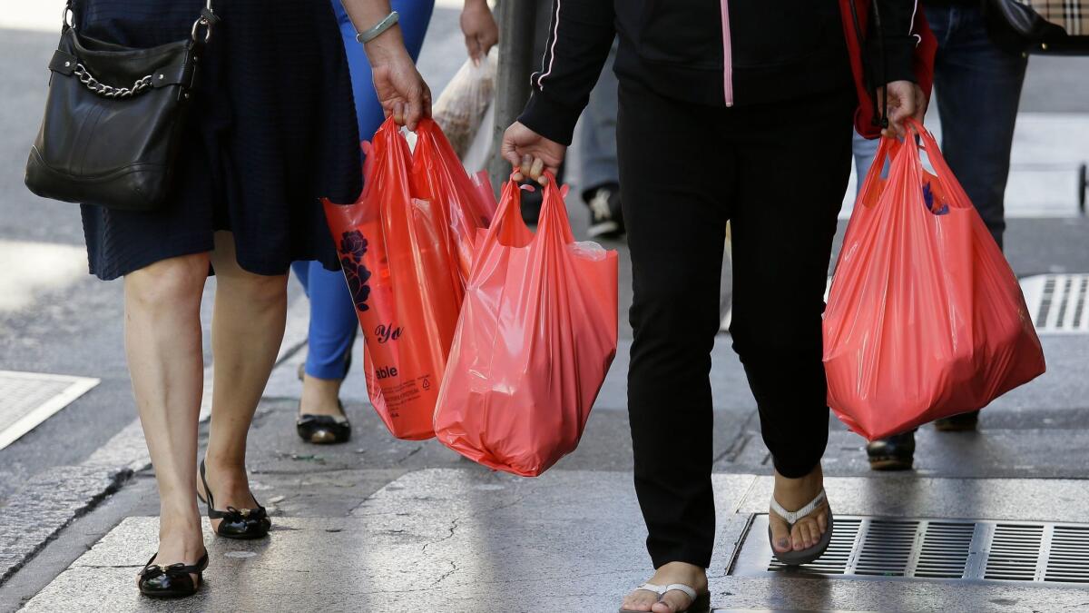 Plastic bags make two appearances on the ballot in California.