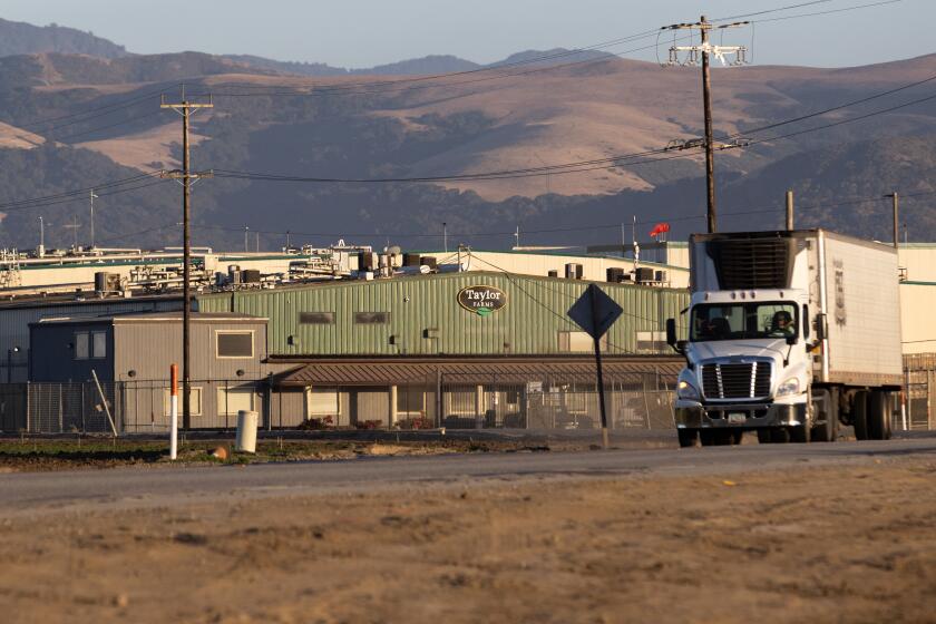 SALINAS, CALIFORNIA - JULY 17: A Taylor Farms facility on July 17, 2026 in San Juan Bautista, California. Taylor Farms, a global fresh produce supplier, is allegedly connected to the recent cyclosporiasis outbreak. (Photo by Benjamin Fanjoy/Getty Images)