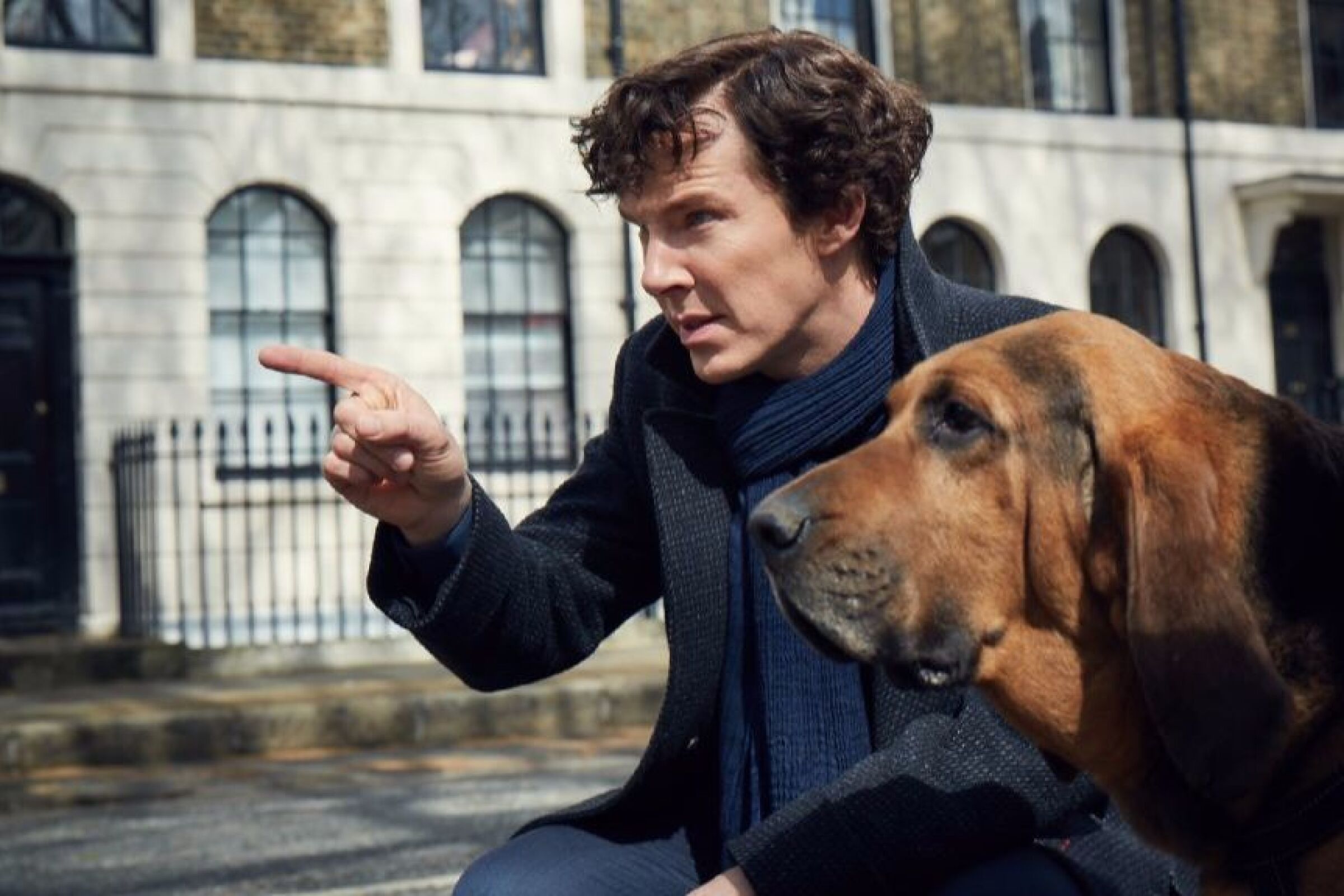 Benedict Cumberbatch and friend in "Sherlock."