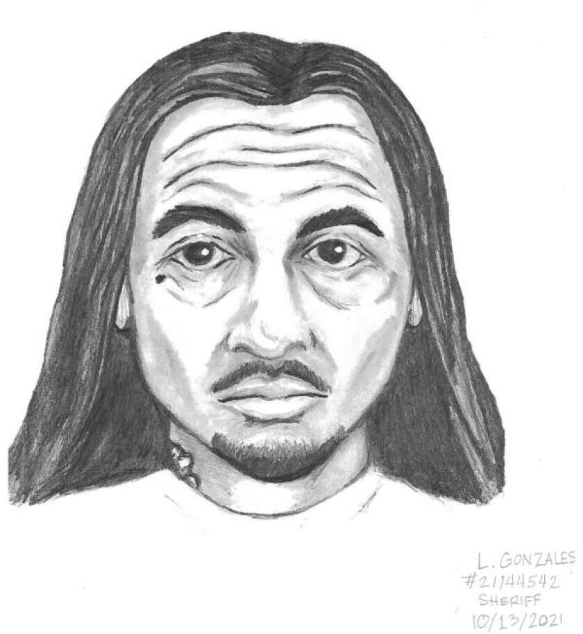 Above is a sketch of a man suspected of harassing a child in Encinitas.