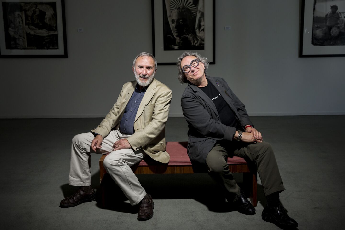 Twin Brothers Jerome, left, and Joel-Peter Witkin opened their first joint show, "Twin Visions: Jerome Witkin and Joel-Peter Witkin," at Jack Rutberg Fine Arts in Los Angeles. The show explores Jerome's painting and Joel-Peter's photography.