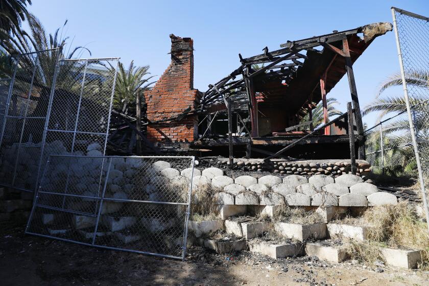 SAN DIEGO, CA - OCTOBER 29: La Jolla's Red Roost and Red Rest cottages, considered the area's oldest structures, were seriously damaged by fire early Oct. 26. The Red Rest, shown, burned down, and Red Roost was damaged, shown on Thursday, Oct. 29, 2020 in San Diego, CA. (K.C. Alfred / The San Diego Union-Tribune)