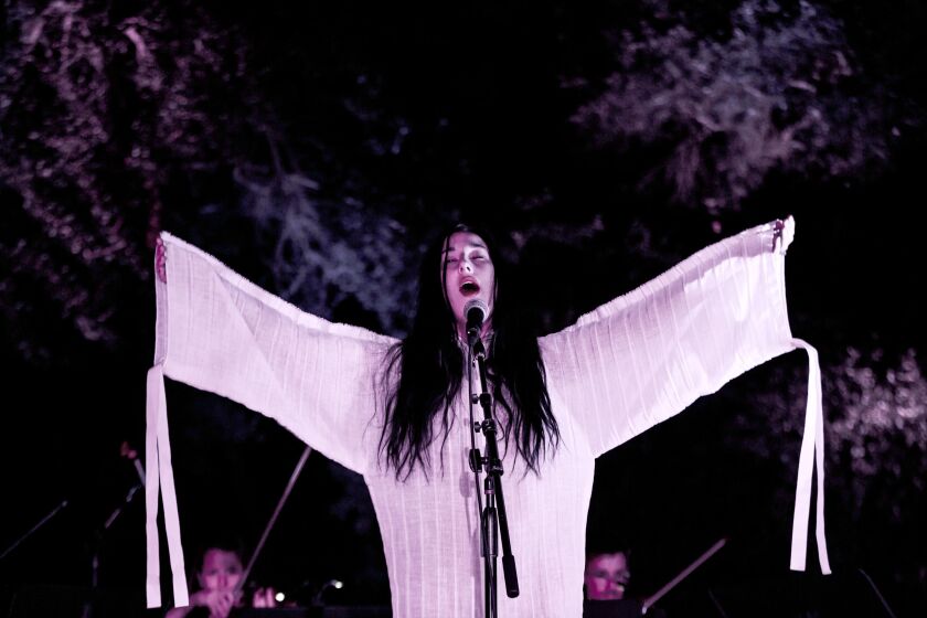 Zola Jesus and String Quartet C perform at Descanso Gardens, where music met nature in new Fluxus-style concert series, SILENCE. Photo by Maria Jose Govea