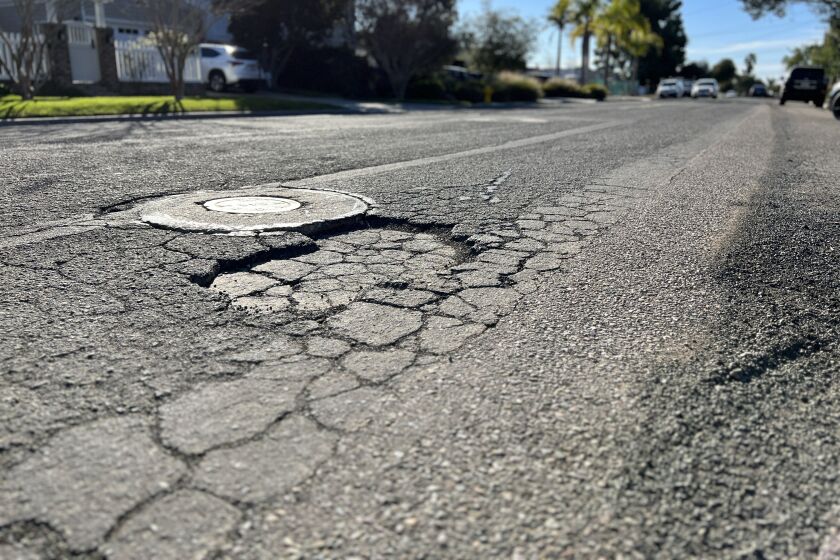 More and more potholes have appeared in La Jolla after recent storms.
