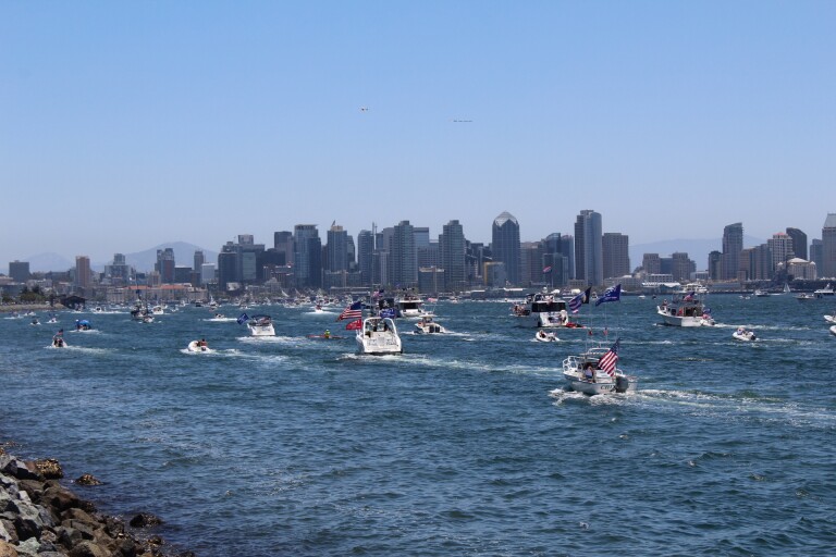 Hundreds of boats parade through San Diego Bay in show of support for