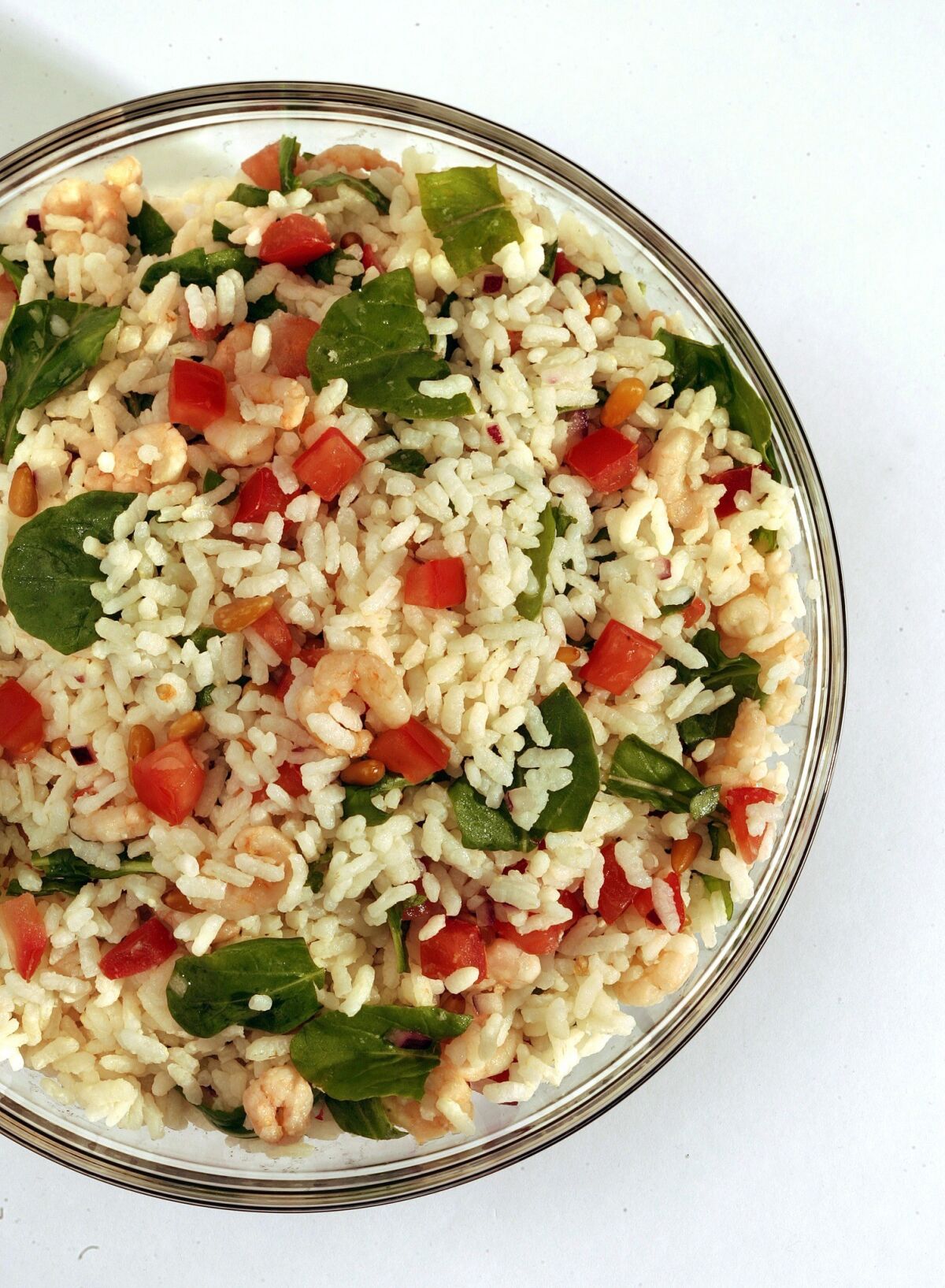 Recipe: Rice salad with arugula and tomatoes.