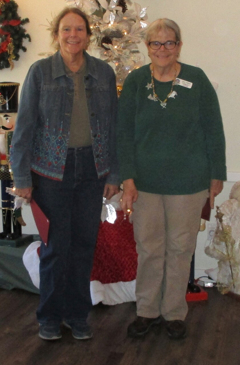 Margaret Drown, left, is handling memberships and her sister Janet Tulloch is president of the women’s club this year.