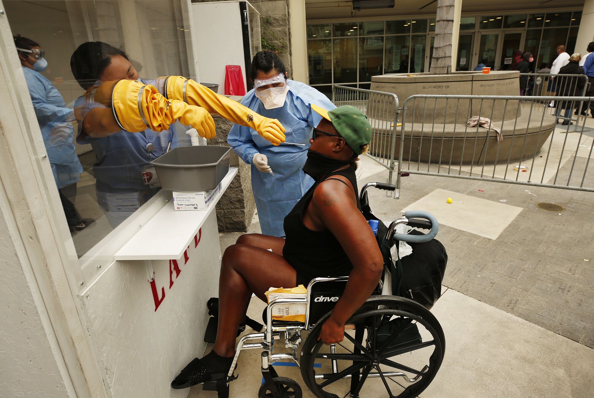 Coronavirus testing on skid row