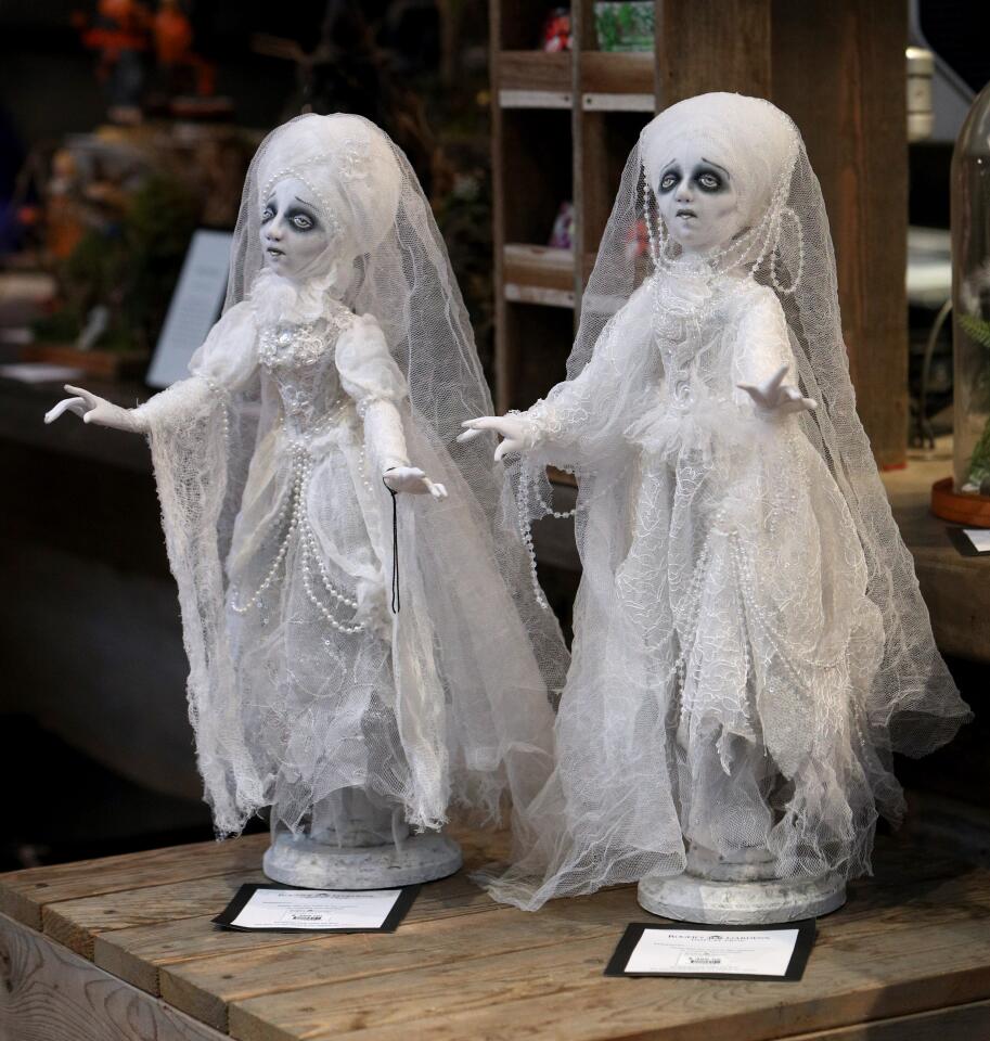 Scary bride statuettes were available at the Roger's Gardens "Malice in Wonderland"-themed boutique, in Corona Del Mar on Wednesday, Aug. 28, 2019.