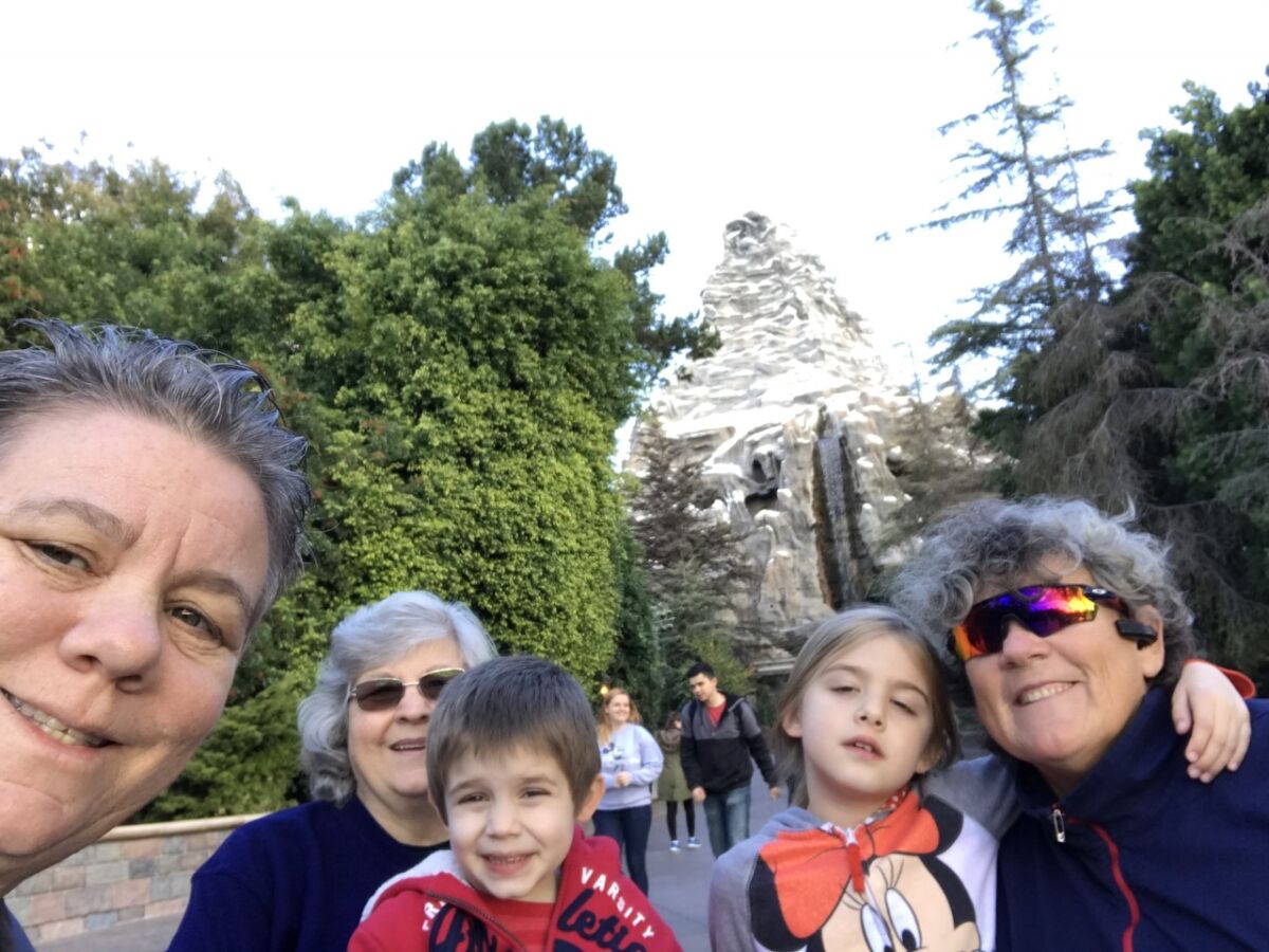 Angela Madsen and family at Disneyland.