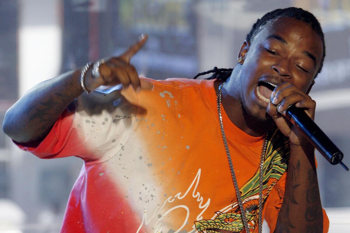 St. Louis rapper Huey (Lawrence Franks Jr.) performs in 2007 at MTV's "Total Request Live" in New York.