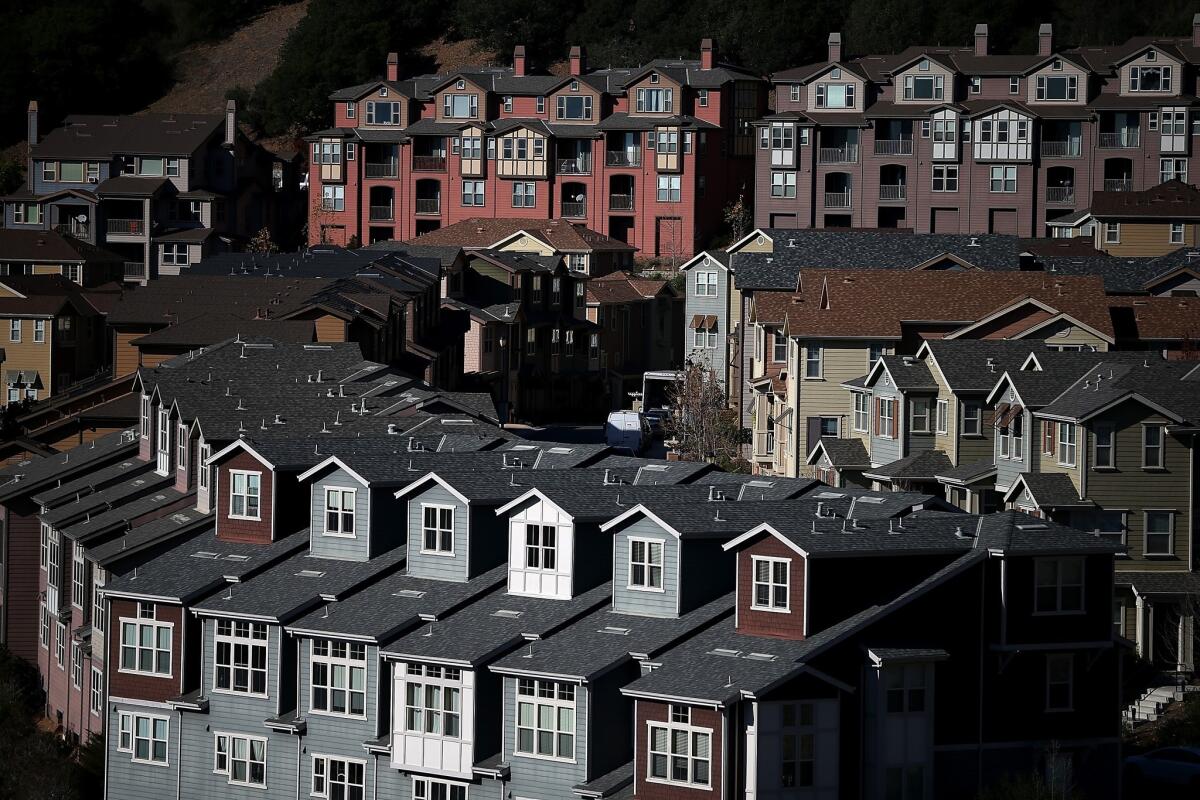 Rows of homes in Oakland. 