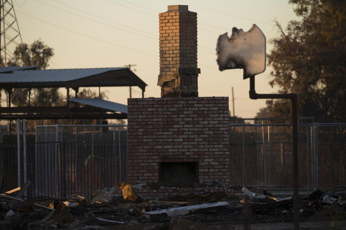 The remnants of Charlene Hook's home in Corcoran.