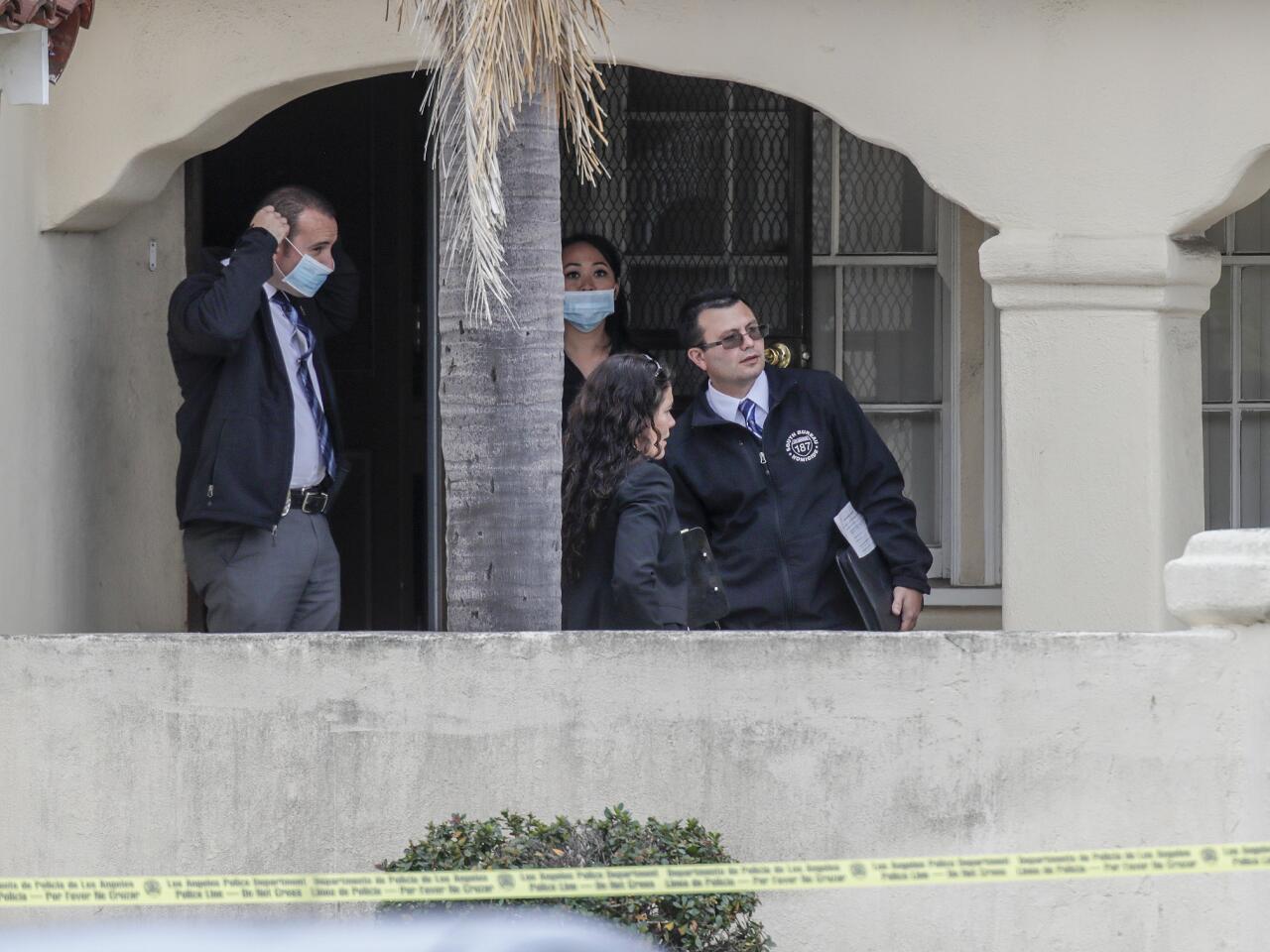 An investigation is underway by the Los Angeles Police Department's Southwest Division after the bodies of three people were found in a home in Leimert Park in the 3900 block of South Bronson Avenue.