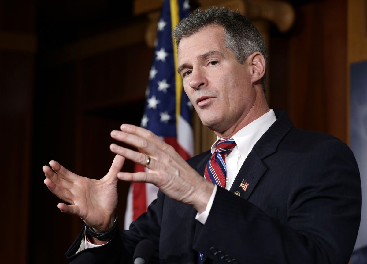 Scott Brown in 2012, when he was a U.S. senator from Massachusetts. He has taken a step toward running for a Senate seat in New Hampshire, where he has relocated.
