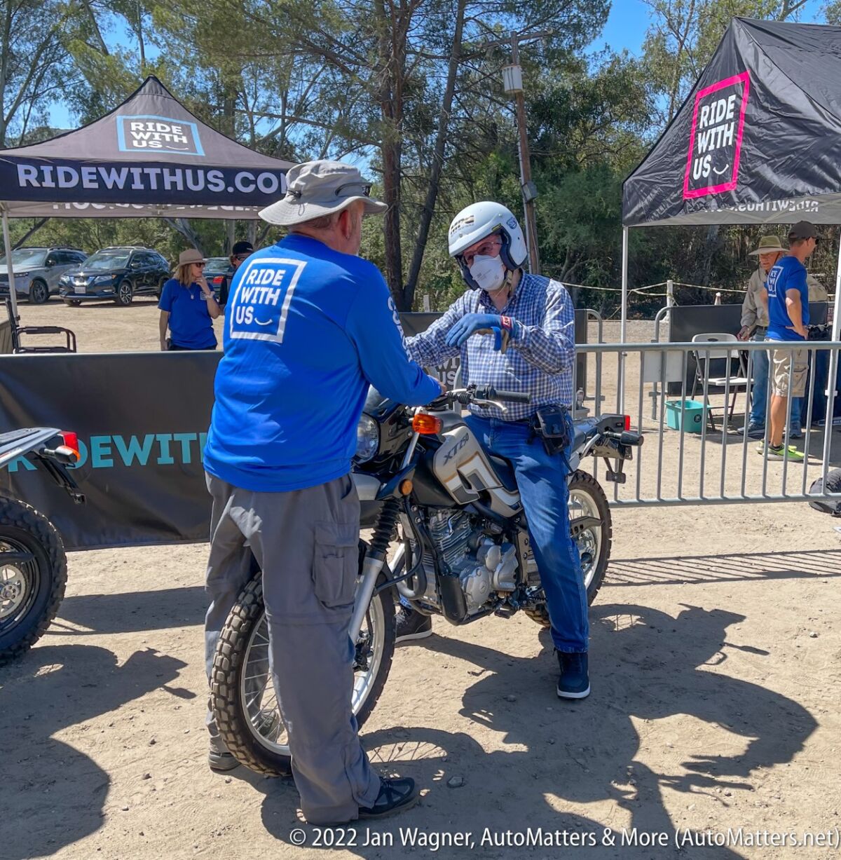 Jan receiving motorcycle training from “Ride With Us” instructor
