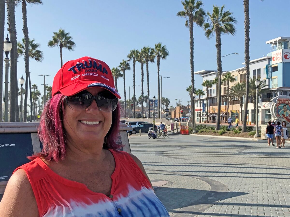 Jeanine Davis, a Trump supporter in Huntington Beach