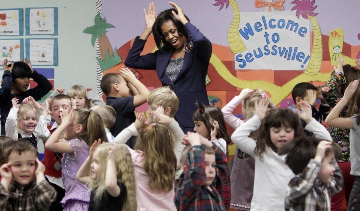 As First Lady Michelle Obama announced a raft of initiatives to combat child obesity, a new government report says that obesity among children 2 to 5 years old has declined markedly.