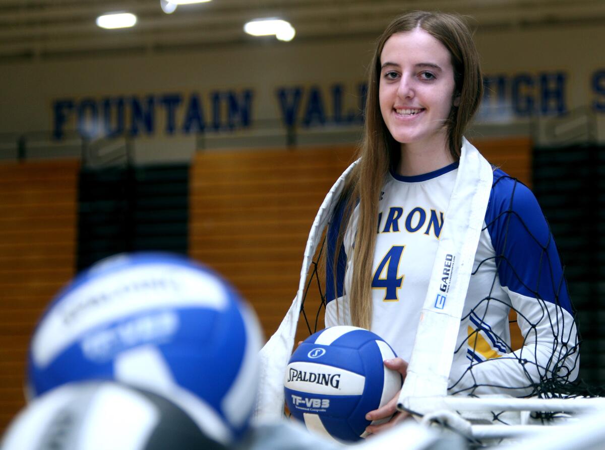 Fountain Valley senior outside hitter Phoebe Minch led her team to the CIF Southern Section Division 3 quarterfinals.