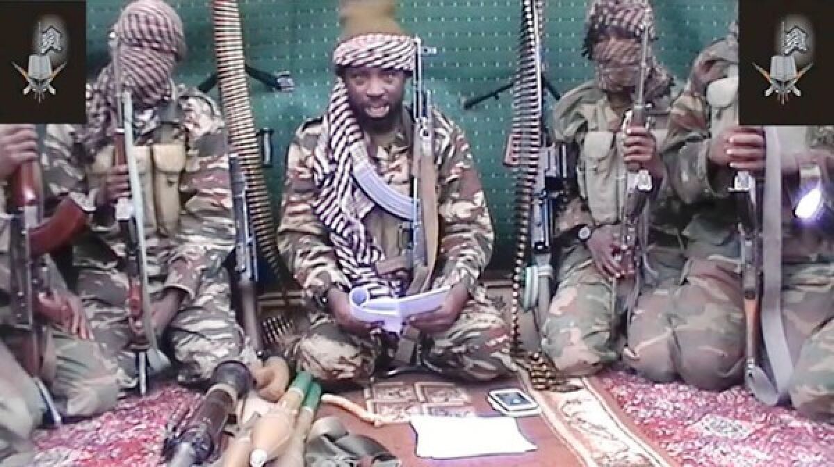 An image taken from video shows a man claiming to be the leader of the Nigerian Islamist militant group Boko Haram, Abubakar Shekau.