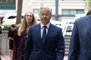 California Attorney General Rob Bonta arrives to court