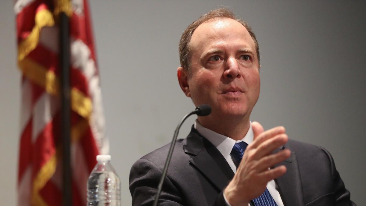 House Intelligence Committee Chairman Adam B. Schiff (D-Burbank) speaks at a discussion in Los Angeles on May 30 about the possibility of impeaching President Trump.