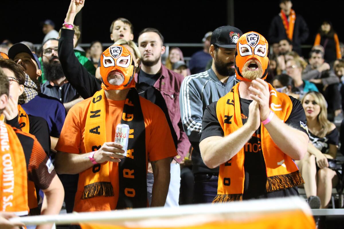 Orange County Soccer Club fans are full of enthusiasm on Nov. 13, 2021.