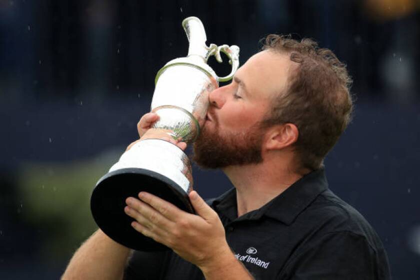PORTRUSH, NORTHERN IRELAND - JULY 21: Open Champion Shane Lowry of Ireland celebrates with the Claret Jug on the 18th green during the final round of the 148th Open Championship held on the Dunluce Links at Royal Portrush Golf Club on July 21, 2019 in Portrush, United Kingdom. (Photo by Andrew Redington/Getty Images)