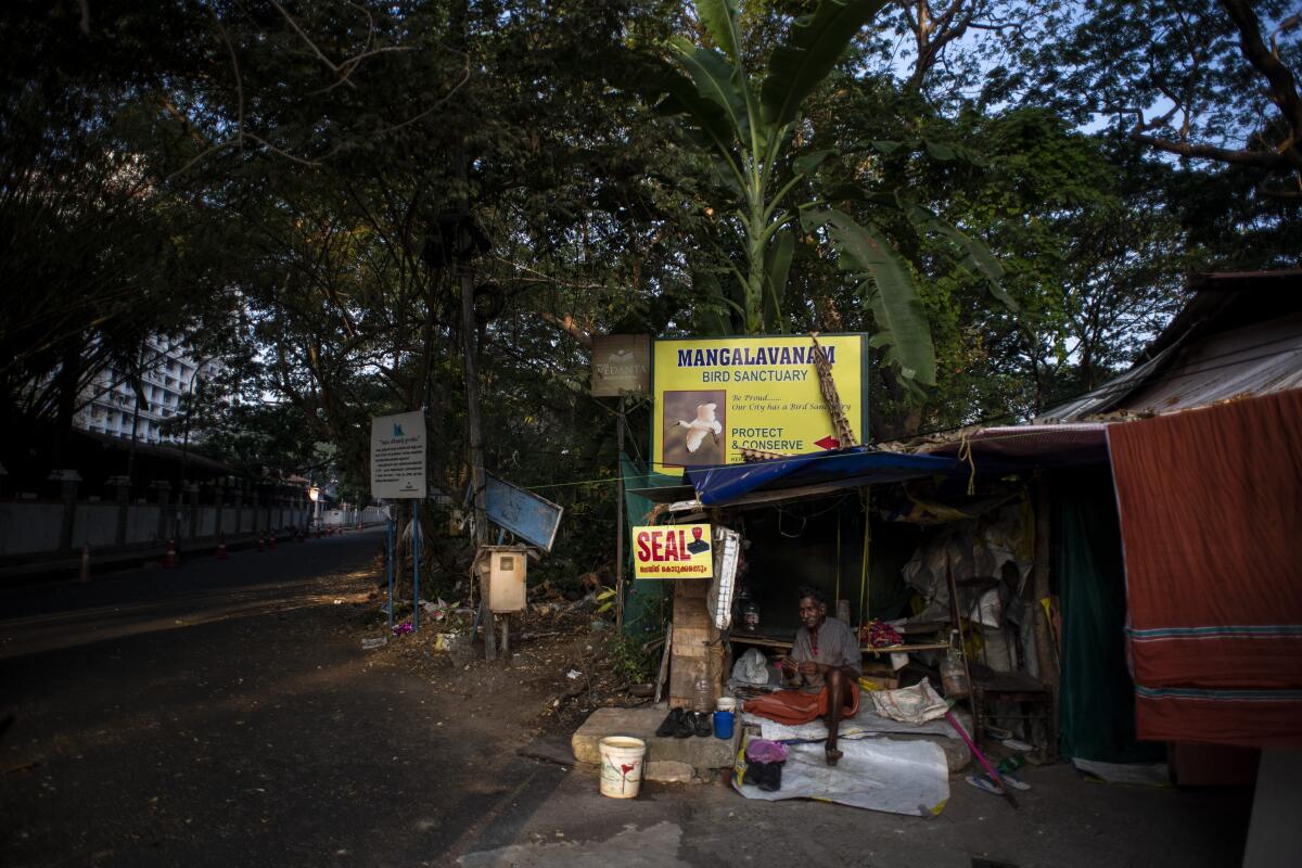Rajan, who only uses one name, sits in his home in a forest in the heart of the city in Kochi, southern Kerala state, India.