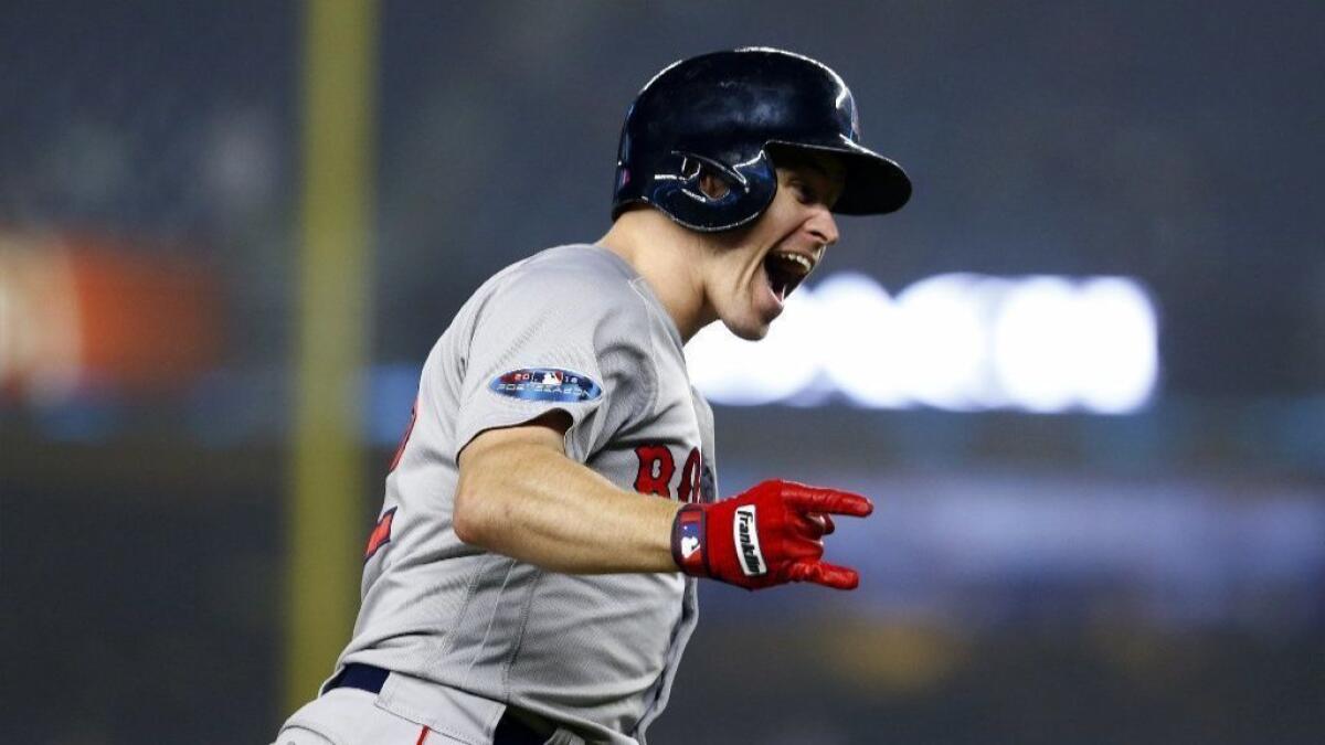 ALDS: Brock Holt hits for the first postseason cycle as Red Sox thump  Yankees 16-1 - Los Angeles Times
