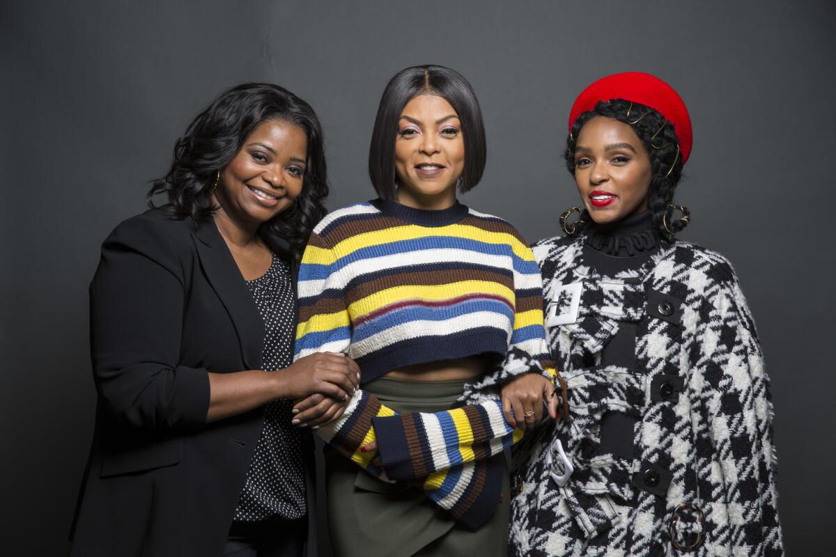 "Hidden Figures" actors, from left, Octavia Spencer, Taraji P. Henson and Janelle Monáe.