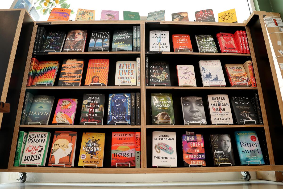 Various books at Lido Village Books in Newport Beach.