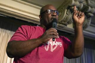 Rep. Jamaal Bowman, D-N.Y., speaks during a primary election night watch party, Tuesday, June 25, 2024, in Yonkers, New York. (AP Photo/Yuki Iwamura)