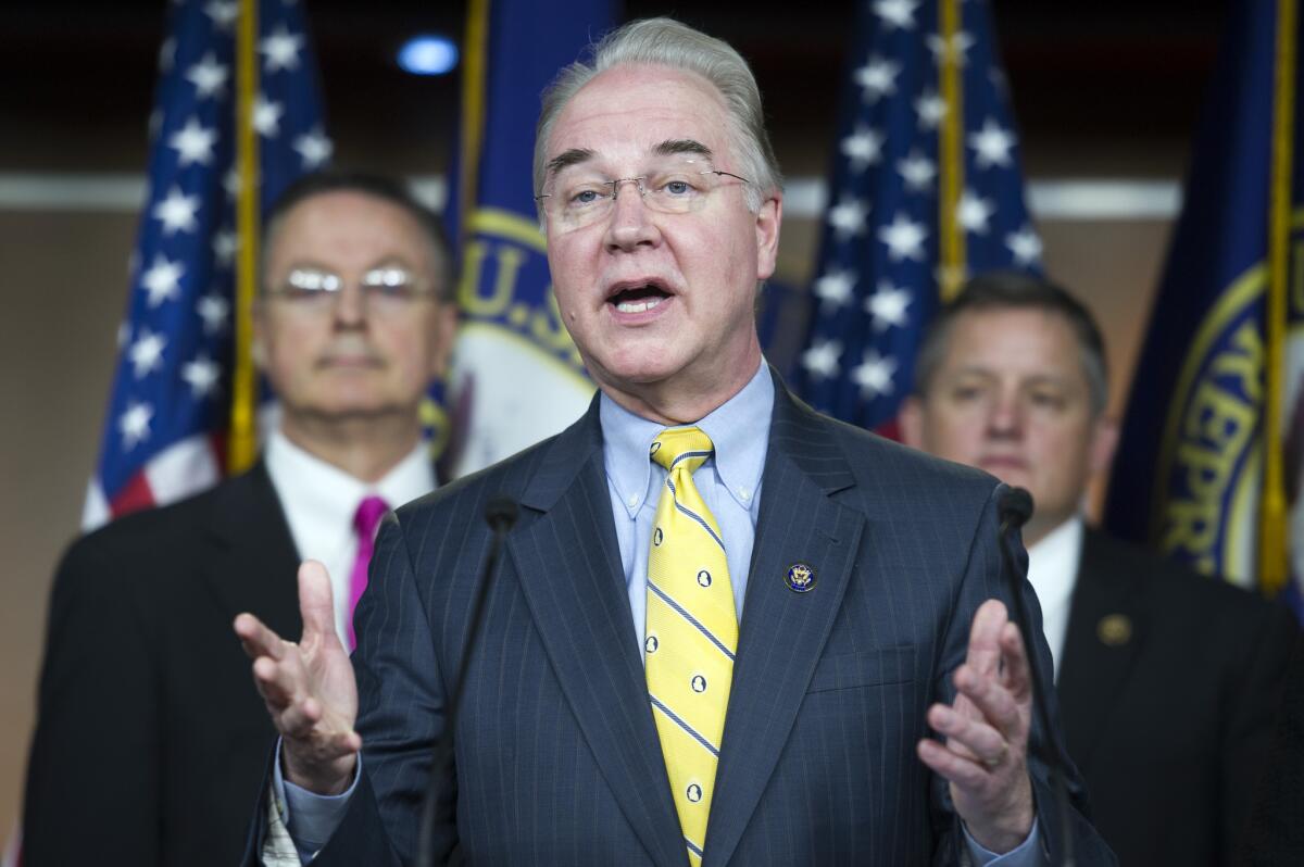 House Budget Committee Chairman Rep. Tom Price, R-Ga., introduces his budget proposal March 17.