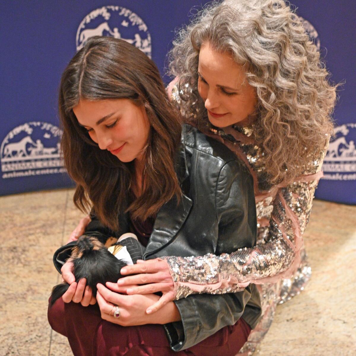 Actors Rainey Qualley (left) and Andie MacDowell