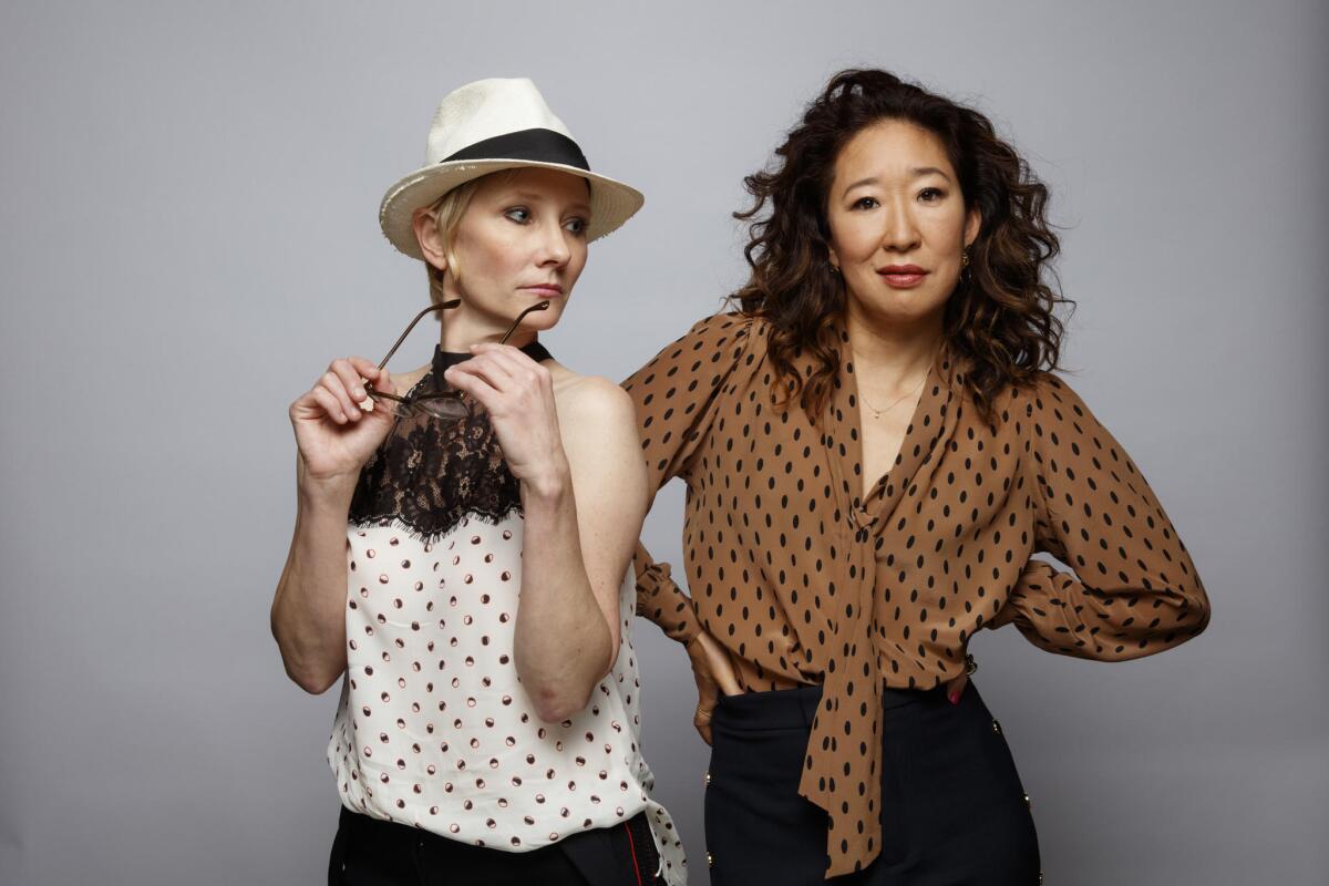 Anne Heche, left, and Sandra Oh of "Catfight."