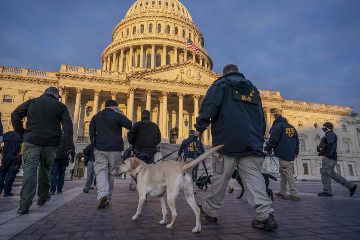 Las medidas de seguridad en el Capitolio en Washington preparándose para la toma de posesión de Joe Biden.