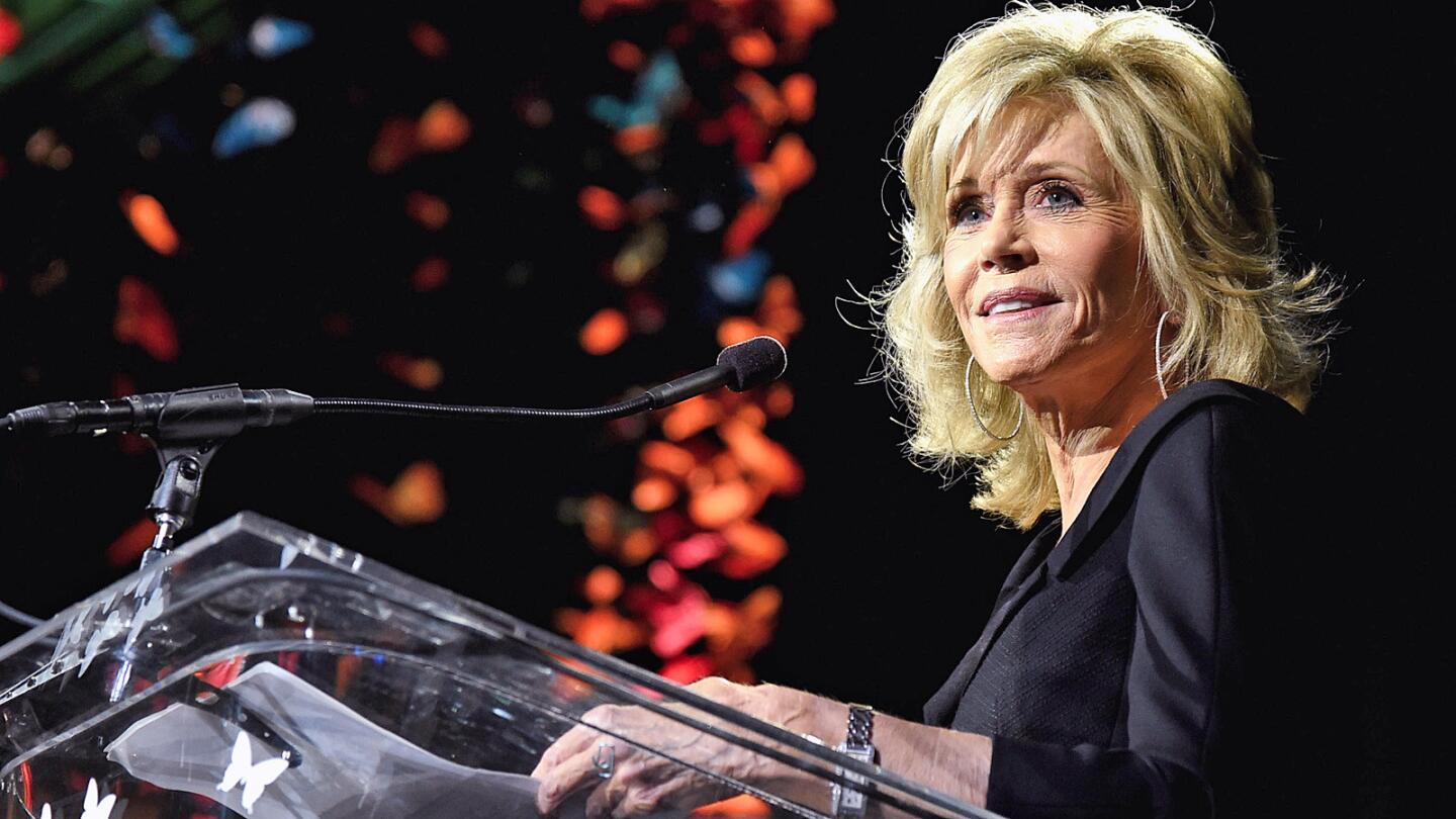 Honoree Jane Fonda speaks onstage during the 2014 Variety Power of Women luncheon in Beverly Hills, Calif.