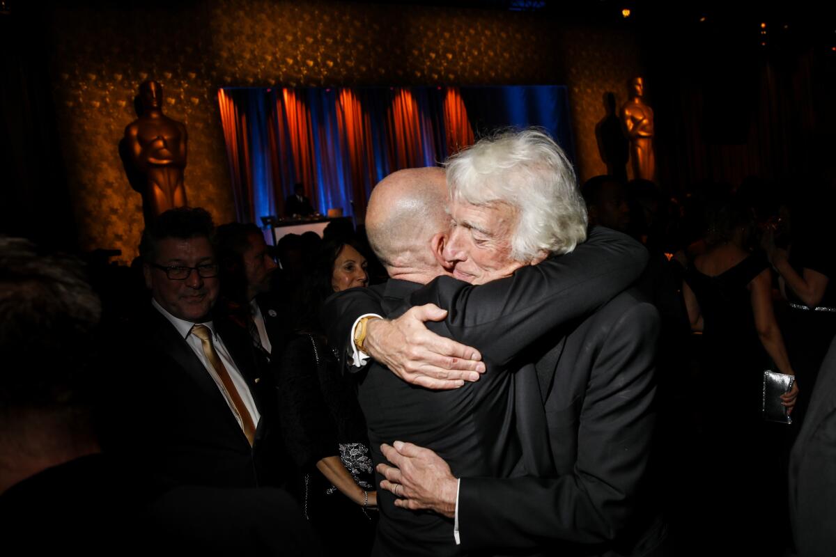 Roger Deakins, winner of the cinematography Oscar for “1917,” at the Governors Ball after the Academy Awards.