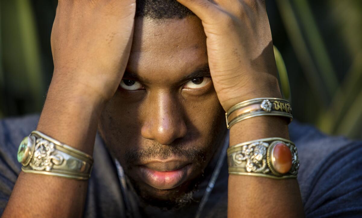 Beat producer-composer Flying Lotus at his home.