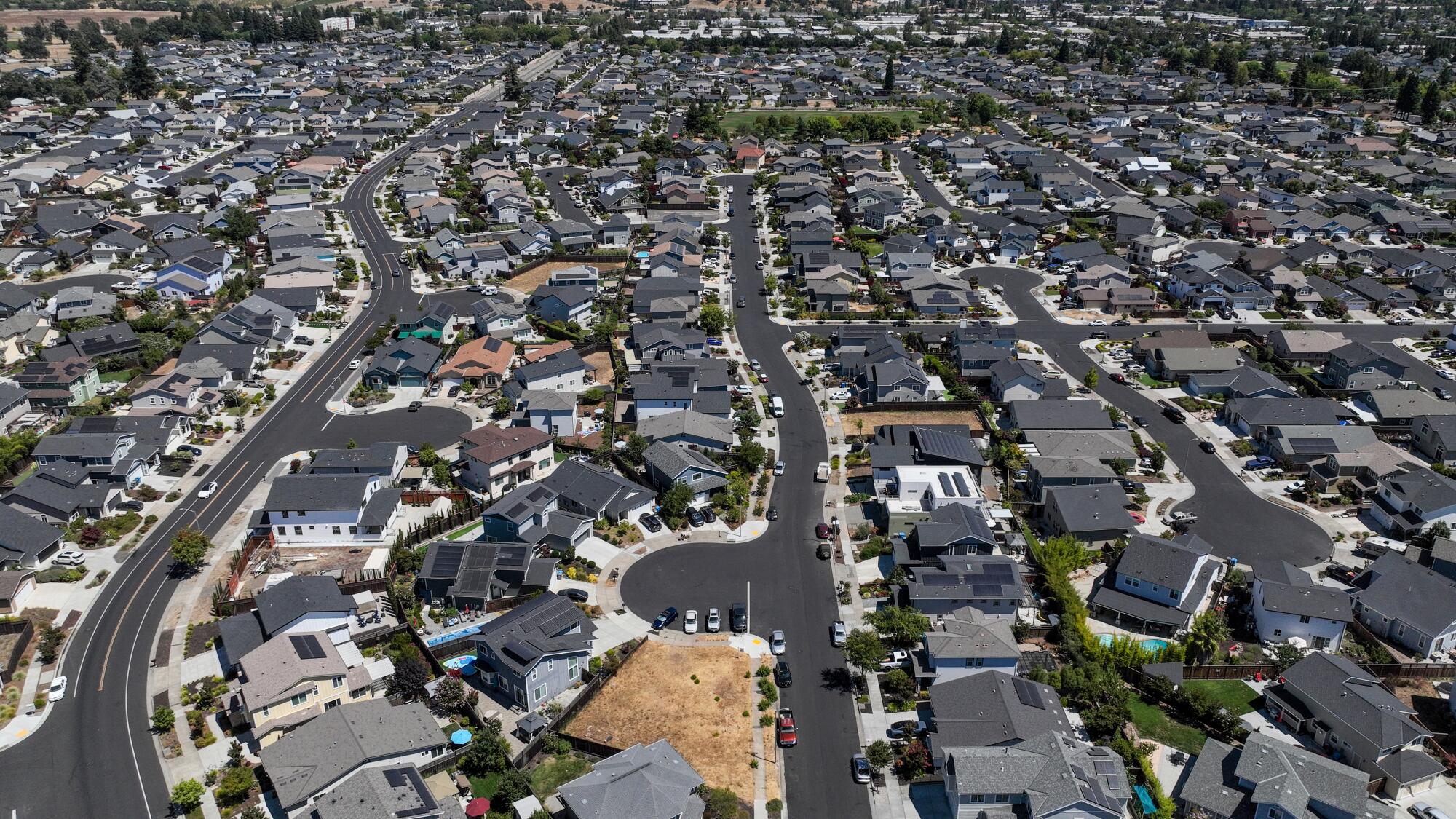 Few empty lots remain in the neighborhood of Coffey Park after rebuilding from the Tubbs fire.