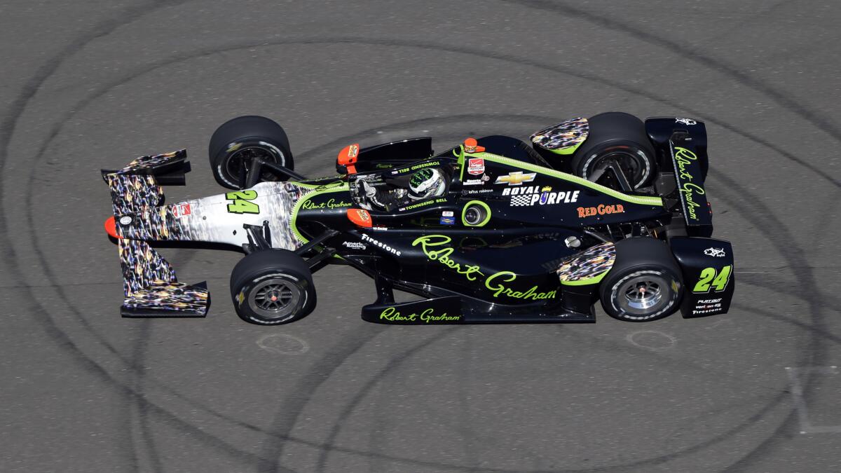 Townsend Bell takes part in an Indianapolis 500 practice session at Indianapolis Motor Speedway on Friday.