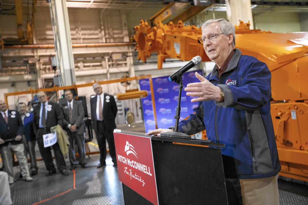 “We all know having the highest corporate tax rate in the industrialized world is a job exporter,” said incoming Senate Majority Leader Mitch McConnell (R-Ky.), shown above at a campaign stop before the elections.